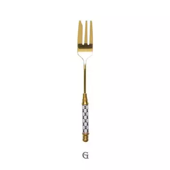 Золотая вилка для торта Olevo