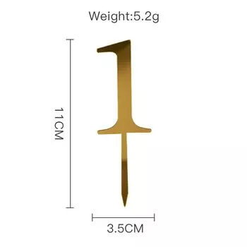 Золотой акриловый топпер для торта