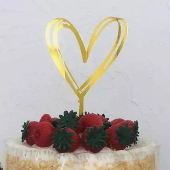 Золотой акриловый топпер для торта MJCakedecor