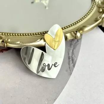 Золотой акриловый топпер "Love You" Wohltao