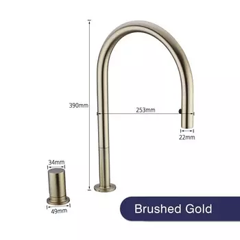 Золотой кухонный смеситель Bagnolux