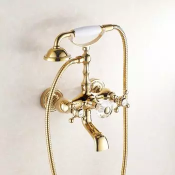 Золотой латунный смеситель для ванны samoel SF1071