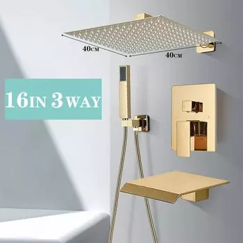 Золотой набор смесителей для душа Wanmivezlo