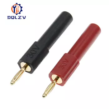 Золотой переходник банановый разъем 2 мм на гнездо 4 мм