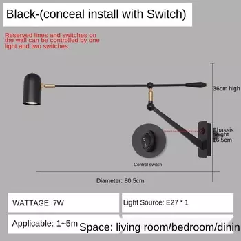 Золотой вращающийся настенный светильник HomeLover