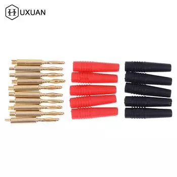 Золотые банановые разъёмы HUXUAN 2 мм (10 шт.)