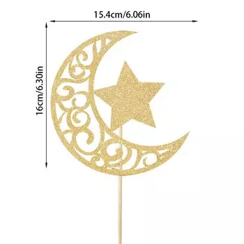 Золотые блестящие топперы для торта Eid Mubarak WEIGAO