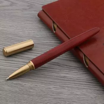 Золотые деревянные шариковые ручки Chouxiongluwei