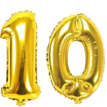 Золотые фольгированные шары eTya 32 дюйма 10-90 лет