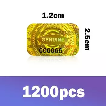 Золотые голографические наклейки с защитой от взлома 2.5x1.5 см