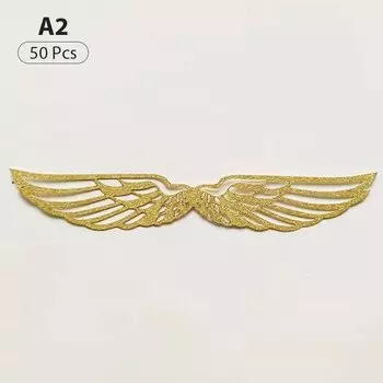 Золотые картонные крылья для торта 50 шт.