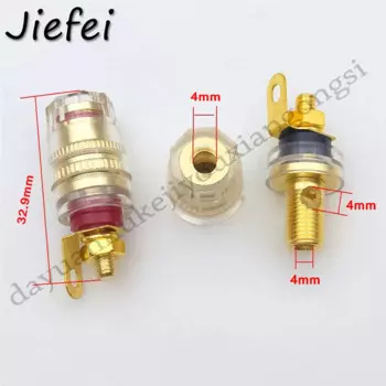 Золотые клеммы для динамиков 4 мм, 6-50 шт