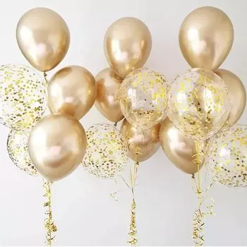 Золотые латексные шары TingBabyer 20 шт.