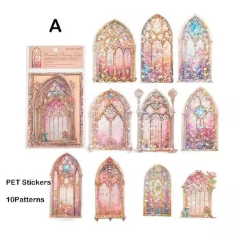 Золотые наклейки для окон Journamm