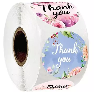 Золотые наклейки "Thank You" JinEQ 500 шт