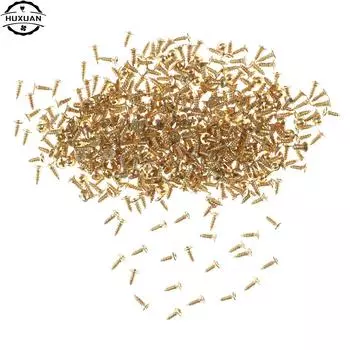 1 упаковка плоские саморезы латунный материал золотые винты DIY Инструменты для изготовления моделей 2*6 мм