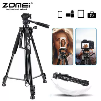 Zomei 360° ° Вращающийся алюминиевый профессиональный штатив для Canon Nikon Mobile, 155 см, 61 дюйм, высота, держатель для смартфона, подставка для съемки