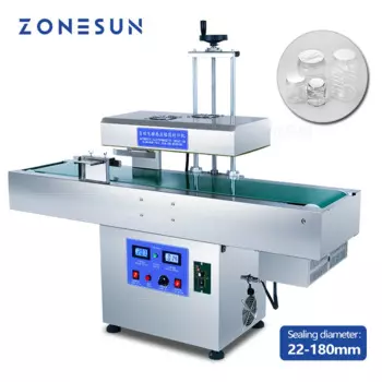 ZONESUN LTF-1800 автоматическая машина для запечатывания алюминиевой фольгой круглая пластиковая стеклянная Медицинская бутылка крышка укупорочная машина упаковщик 20-180 мм