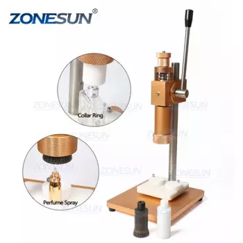 ZONESUN машина для обжима флаконов духов, пресс для флаконов, металлический пресс, устройство для обжима флаконов духов