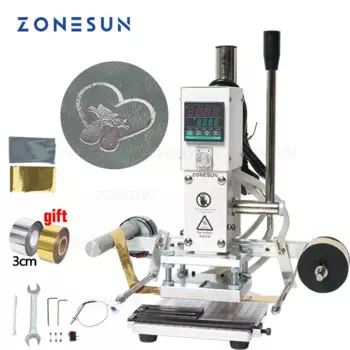 ZONESUN ZS-90A автоматическая машина для горячего тиснения фольгой бумагой кожаный бумажник ремень логотип бренда тиснение термопресс