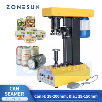 ZONESUN ZS-LYC160 автоматическая машина для укупорки банок, Машина Для Запечатывания Банок, бумажных банок, пластиковых баков для пищевых продуктов