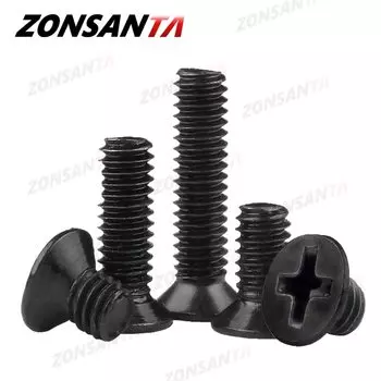 Плоский винт ZONSANTA M1.2, M1.4, M1.6, M2, M2.5 M3, M4, M5, M6, сделай сам, миниатюрный микрокомпьютер, маленький крестовой, плоский болт, винты для ноутбука