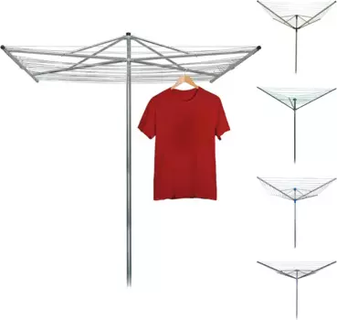 Зонт FT, веревка для белья на открытом воздухе — веревка для одежды на открытом воздухе, сверхмощная параллельная серебряная алюминиевая рама с заземляющим шипом и розеткой