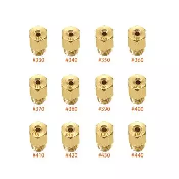 ZSDTRP 12 шт. шестигранные основные форсунки для карбюратора MIKUNI VM TM TMX, мотоцикла, скутера, инжекторы, размер сопла 90-440