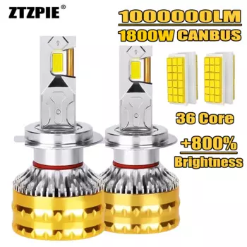 ZTZPIE 6500K H7 H4 Светодиодные фонари Высокая лампа CSP 9570 Для автомобиля H11 9005 HB3 9006 HB4 H1 Светодиодные фары Canbus Противотуманные фары 1800 Вт 1000000LM