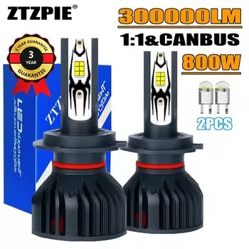 ZTZPIE Auto HB3 HB4 9005 9006 H1 TOP H7 Best LED H4 H11 Лампа Canbus Светодиодная лампа CSP 5575 6000K Автомобильная фара 800 Вт 12 В Свет