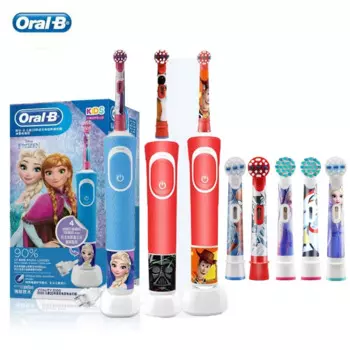 Зубная щетка Oral B D100K Детская электрическая, перезаряжаемая, 2 режима, деликатная чистка зубов, вращающийся таймер, зубная щетка для детей