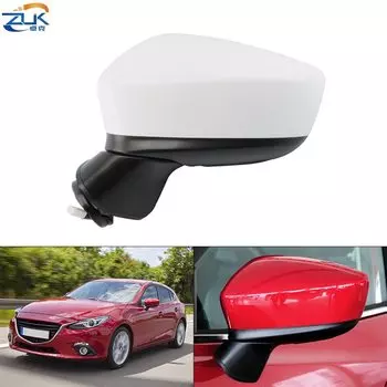 ZUK наружное заднего вида боковое зеркало в сборе для MAZDA 3 AXELA BN BM 2013 2014 2015 2016 8-контактный светодиодный Электрический складной нагреватель с сигналом