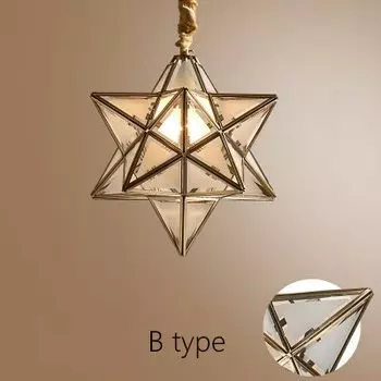 Звездная люстра Marmenkina из стекла и меди