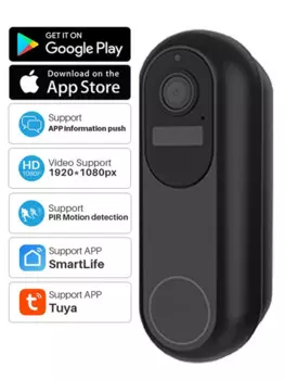 Звонок дверной беспроводной уличный с Wi-Fi, 1080P, IP65, Alexa Google