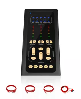Звуковая карта S2 с аудио интерфейсом, DJ микшер с USB, звуковая карта в комплекте, улучшение голоса, широкое звучание, Bluetooth для записи прямых трансляций