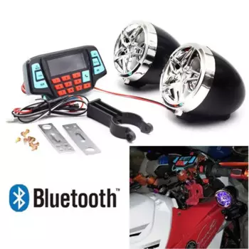 Звуковая система для мотоцикла, студийная стереосистема с Bluetooth, FM-радио, mp3-плеером, дистанционным управлением, для скутера, квадроцикла