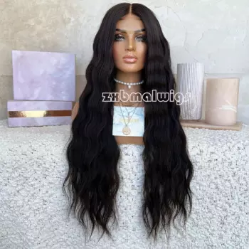 ZXBMALWIGS синтетический парик на сетке 13X4, парик с глубокой волной, самой темной коричневой передней сеткой, парики для женщин, волосы для косплея без клея, Термостойкое волокно