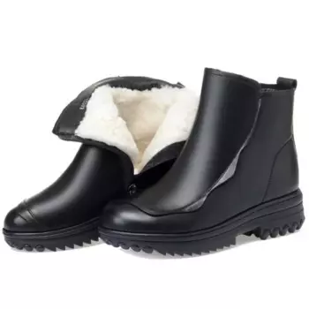 ZXRYXGS, новинка 100% года, модные теплые ботинки из воловьей шерсти, зимние ботинки, увеличивающие рост ботинки на платформе, ботильоны на танкетке, женские ботинки