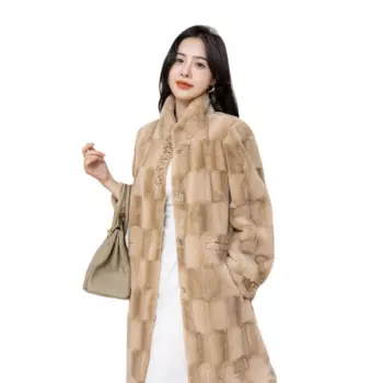 ZXRYXGS, популярная осенне-зимняя куртка средней длины 2023, искусственные норковые меховые пальто, элегантная женская черная куртка