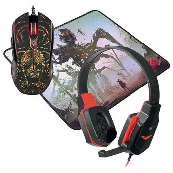 Гарнитура Defender Nemesida MHP-128, цвет красный/черный