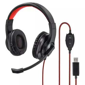 Гарнитура HAMA HS-USB400, цвет красный/черный
