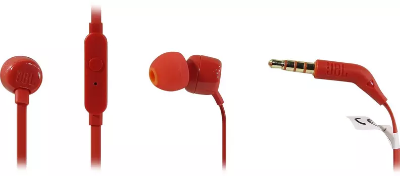 Гарнитура JBL T110, цвет красный