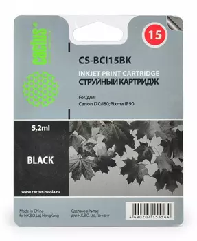 Картридж черный Cactus CS-BCI15BK