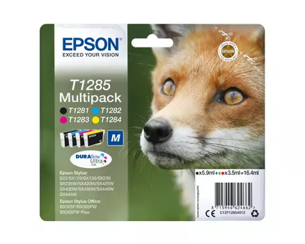 Картридж черный, голубой, пурпурный, желтый Epson C13T12854012