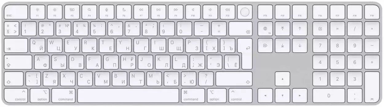 Клавиатура Apple Magic Keyboard with Touch ID and Numeric Keypad for Mac MK2C3RS/A, цвет белый