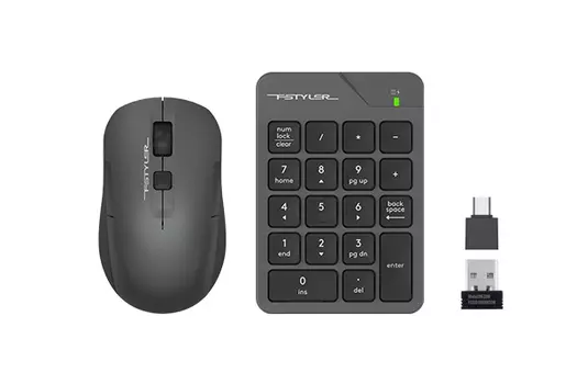 Клавиатура+мышь A4tech Числовой блок Fstyler FG1600C Air FG1600C, цвет темно-серый