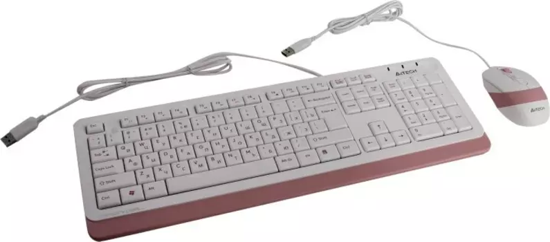 Клавиатура+мышь A4tech Fstyler F1010 F1010 PINK, цвет белый