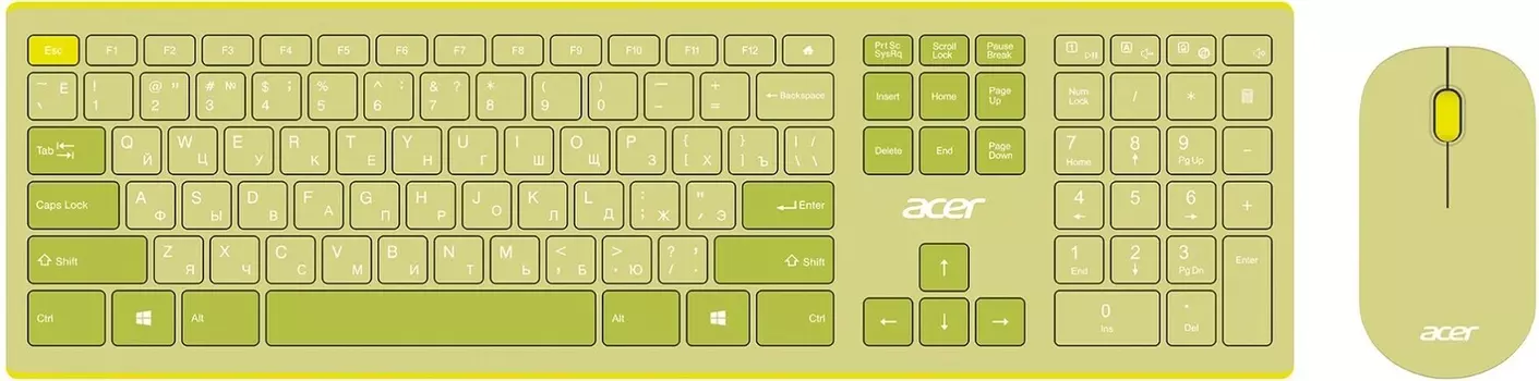 Клавиатура+мышь ACER Клавиатура + мышь OCC205 ZL.ACCEE.00E, цвет зеленый