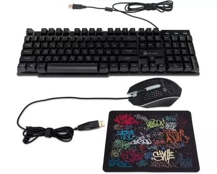 Клавиатура+мышь Oklick KB+M 400GMK 1546779, цвет черный