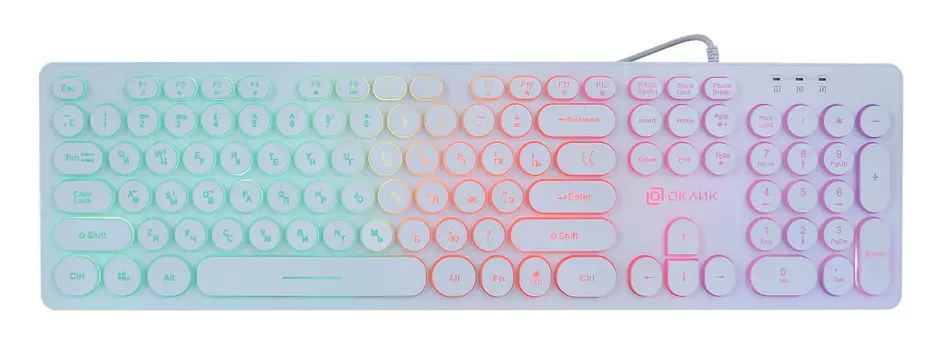 Клавиатура Oklick KB 420MRL 1091227, цвет белый